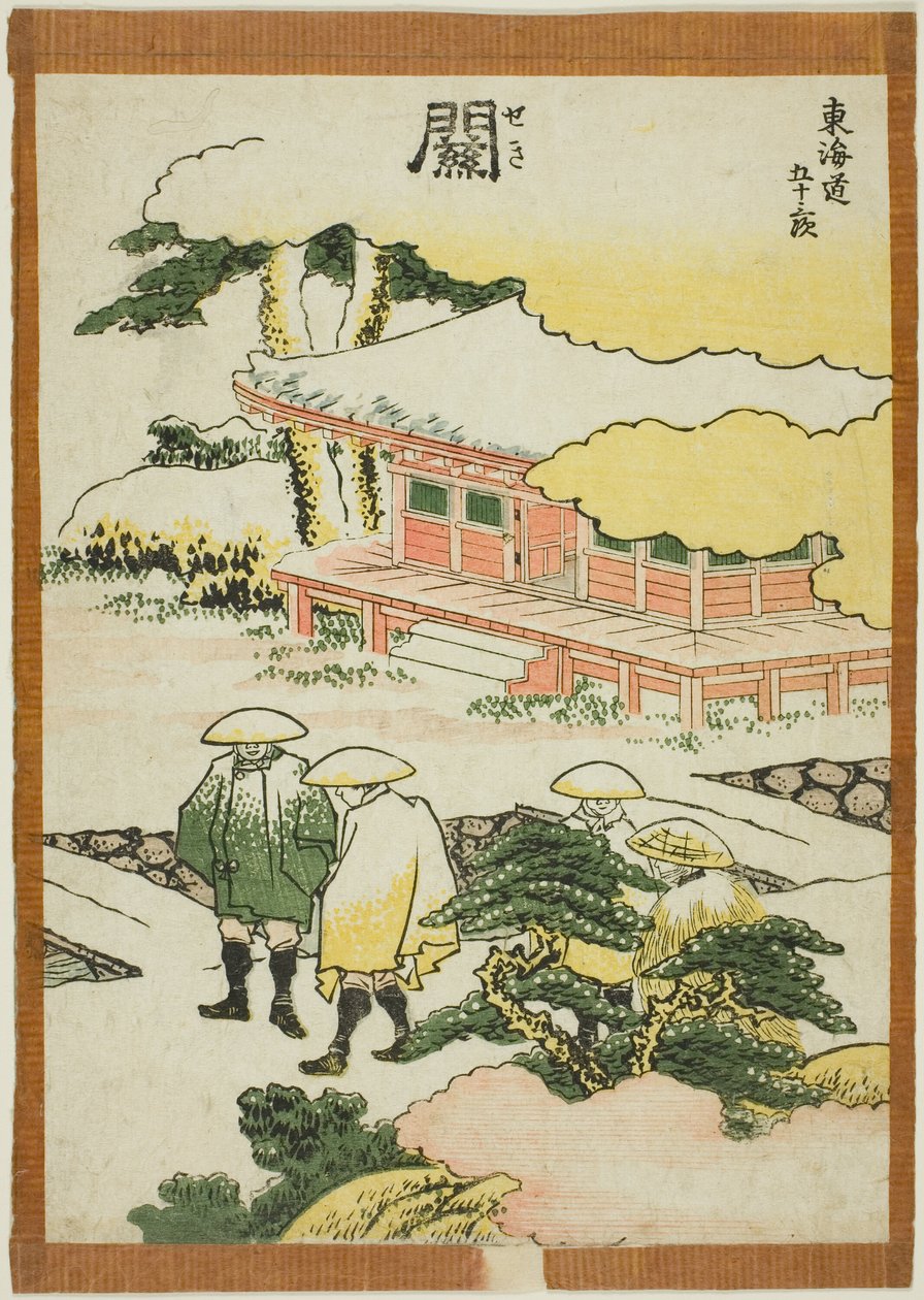 Seki, da série "Cinquenta e três estações do Tokaido (Tokaido gojusan tsugi)" de Katsushika Hokusai