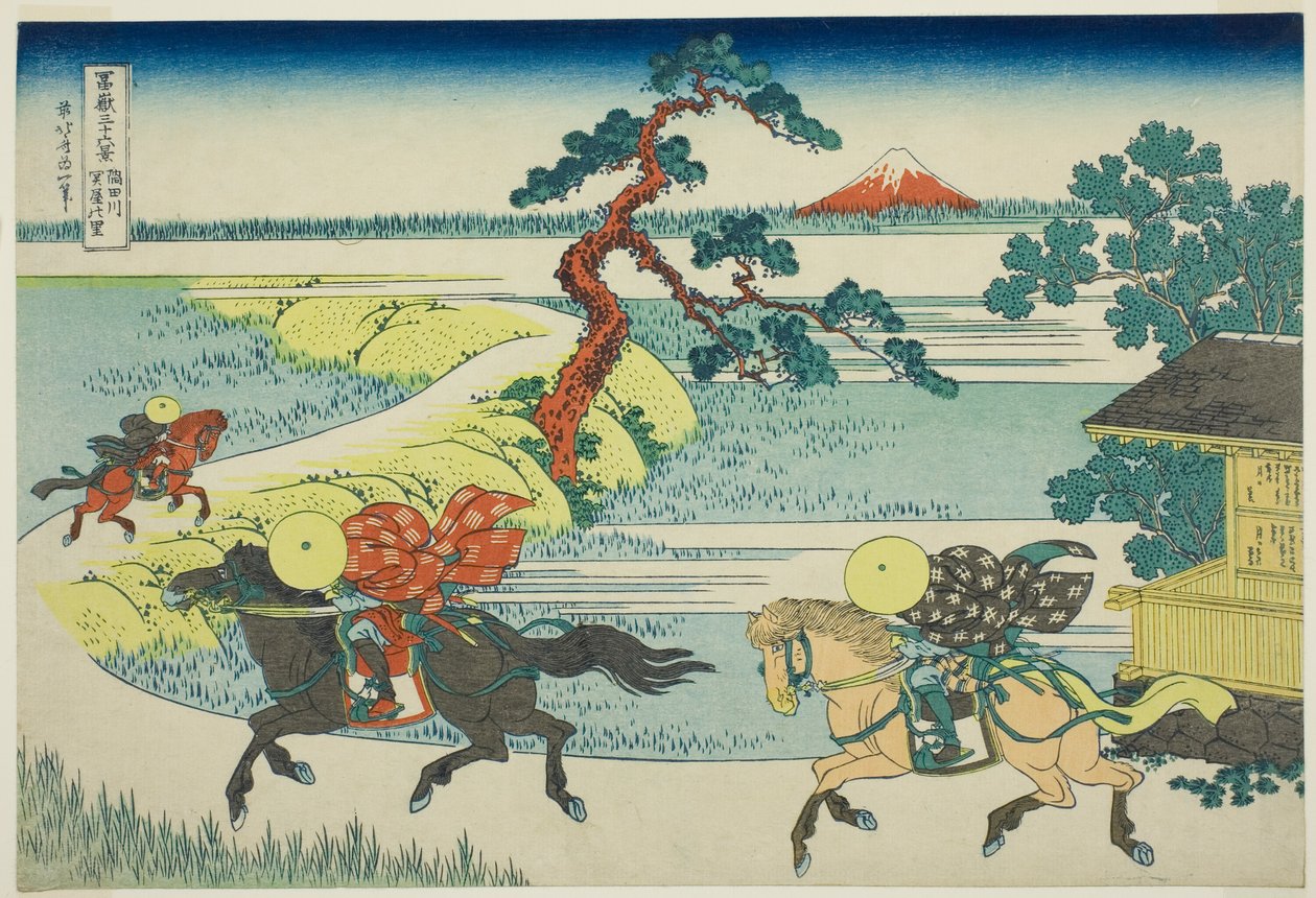 Vila Sekiya no Rio Sumida (Sumidagawa Sekiya no sato), da série Trinta e Seis Vistas do Monte Fuji (Fugaku sanjūrokkei) de Katsushika Hokusai