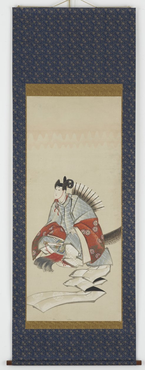Seis Imortais da Poesia: Ariwara no Narihara, c.1806-08 (tinta e cor no papel) de Katsushika Hokusai