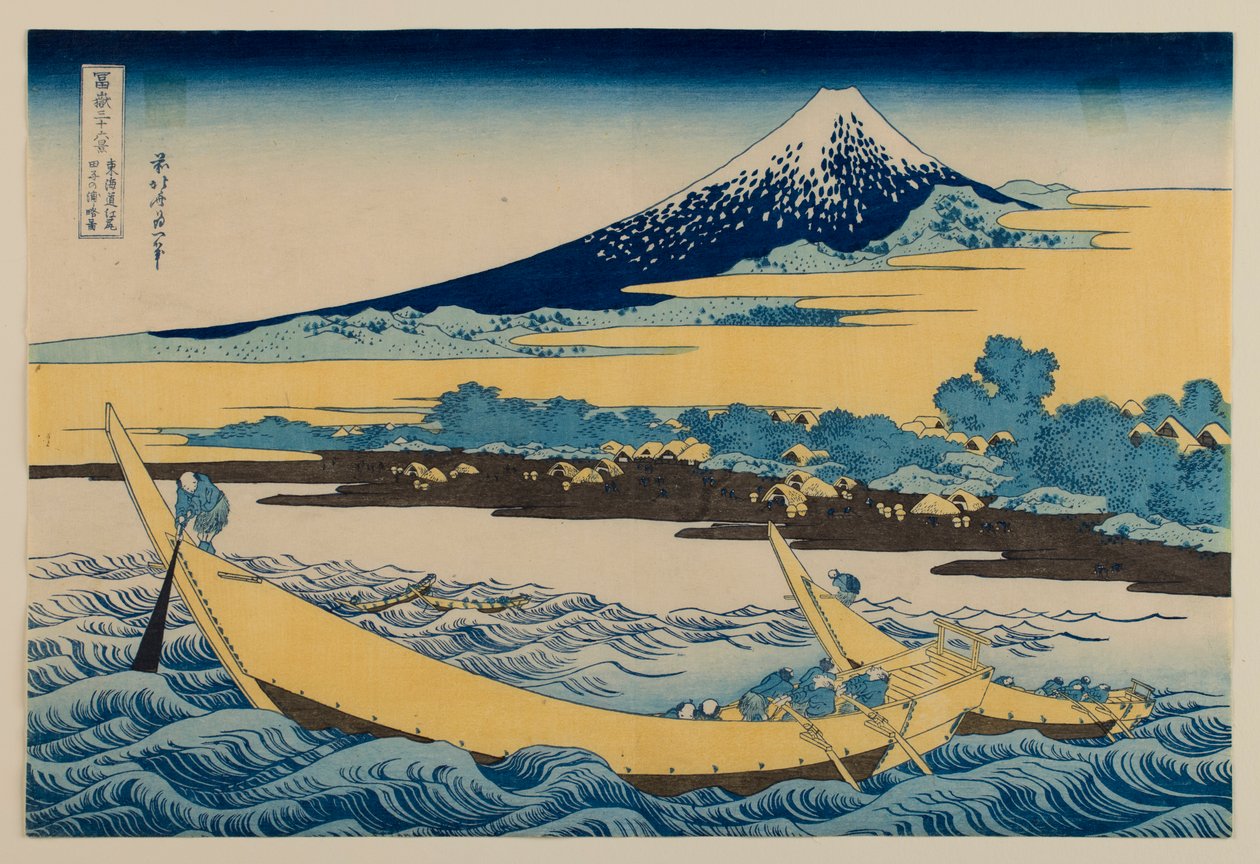 Esboço da Baía de Tago, perto de Ejiri, na Tōkaidō, da série «Trinta e seis vistas do Monte Fuji» de Katsushika Hokusai