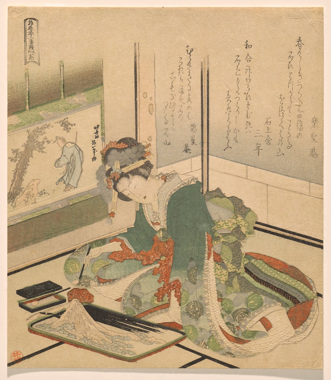 Pedra, da série Três Crianças de Katsushika Hokusai