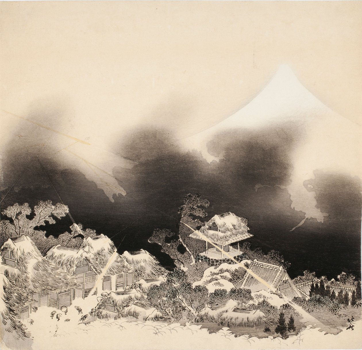 Tempestade nas montanhas de Katsushika Hokusai