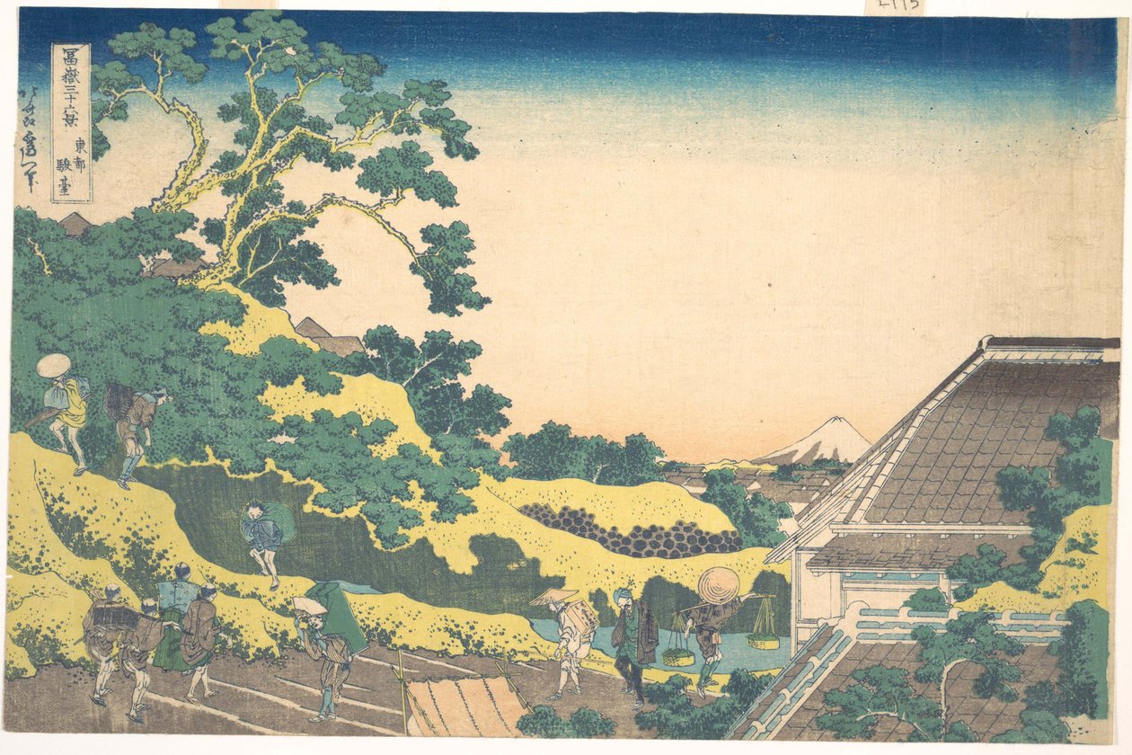 Surugadai em Edo (Tōto Sundai), da série «Trinta e seis vistas do Monte Fuji» (Fugaku sanjūrokkei) de Katsushika Hokusai