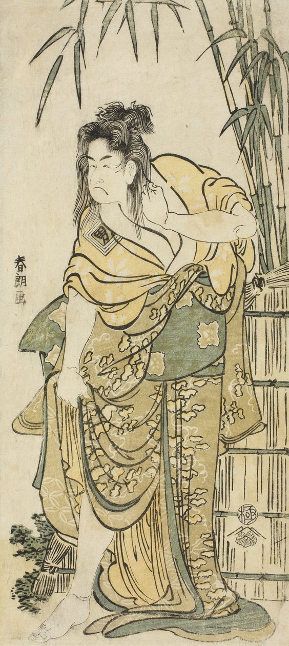 O ator Ichikawa Komazo como uma mulher de cabelos desgrenhados, c.1791 de Katsushika Hokusai