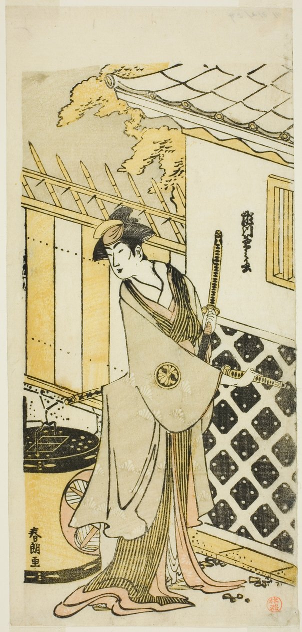 O ator Segawa Kikunojo III como uma mulher de uma família samurai de Katsushika Hokusai