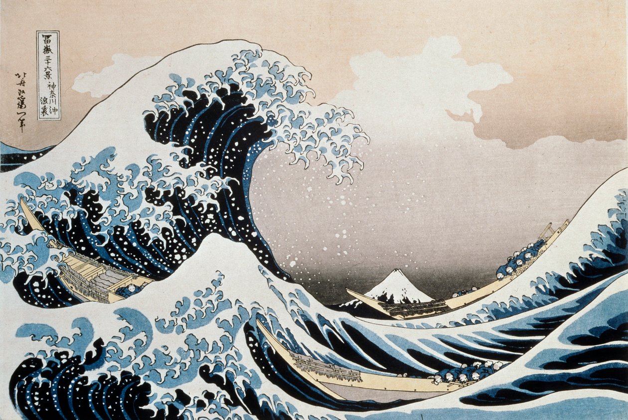 A grande onda na costa de Kanagawa, c1829-c1831 de Katsushika Hokusai