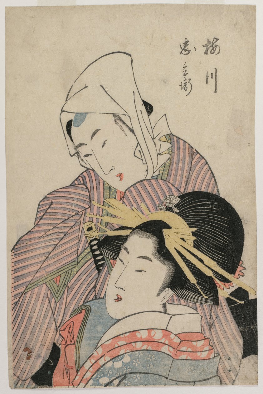 Os Amantes Ummegawa e Chubei de Katsushika Hokusai