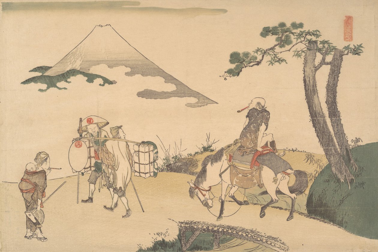 O topo do Monte Fuji, ca. 1800. de Katsushika Hokusai