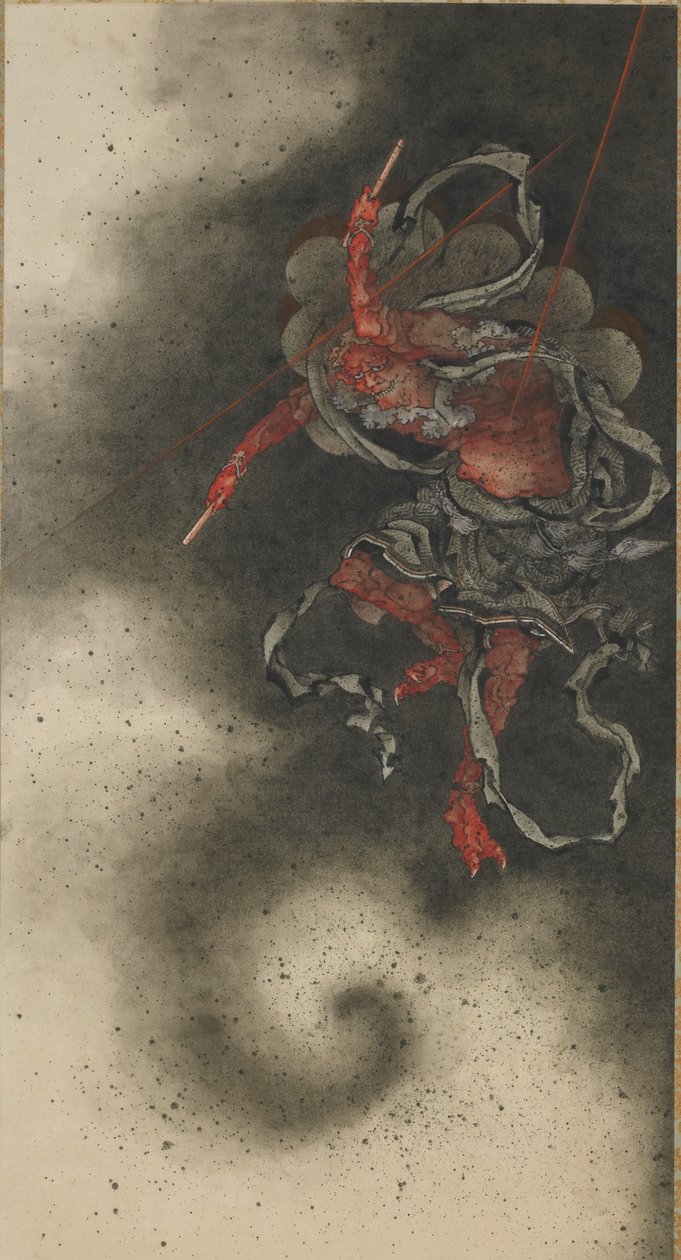 Deus trovão, período Edo de Katsushika Hokusai