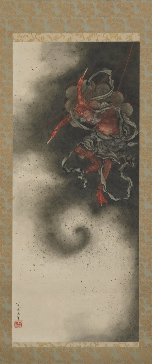 Deus do trovão, período Edo de Katsushika Hokusai