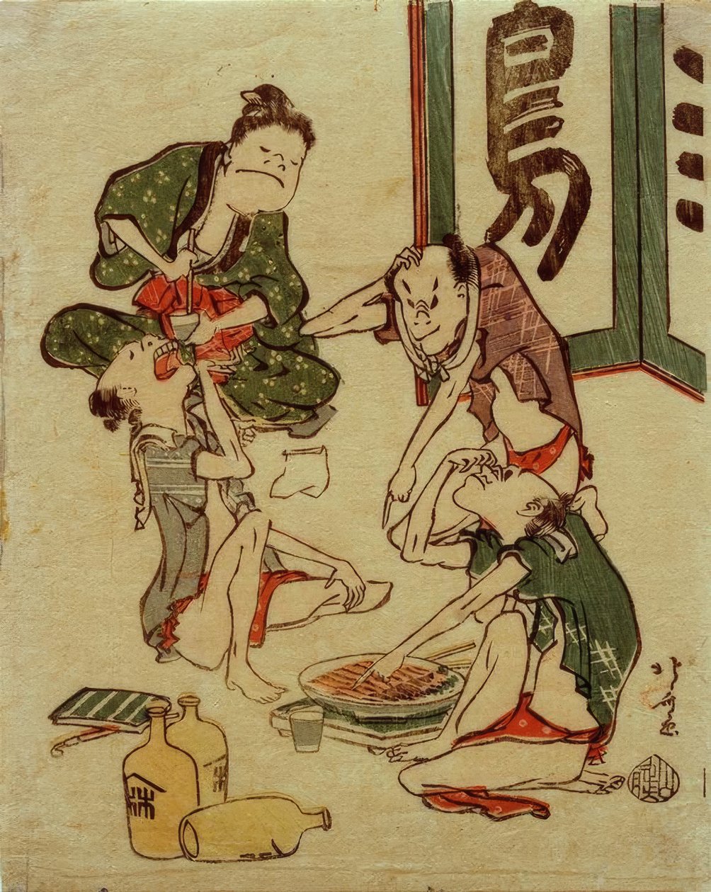 sessão de beber de Katsushika Hokusai