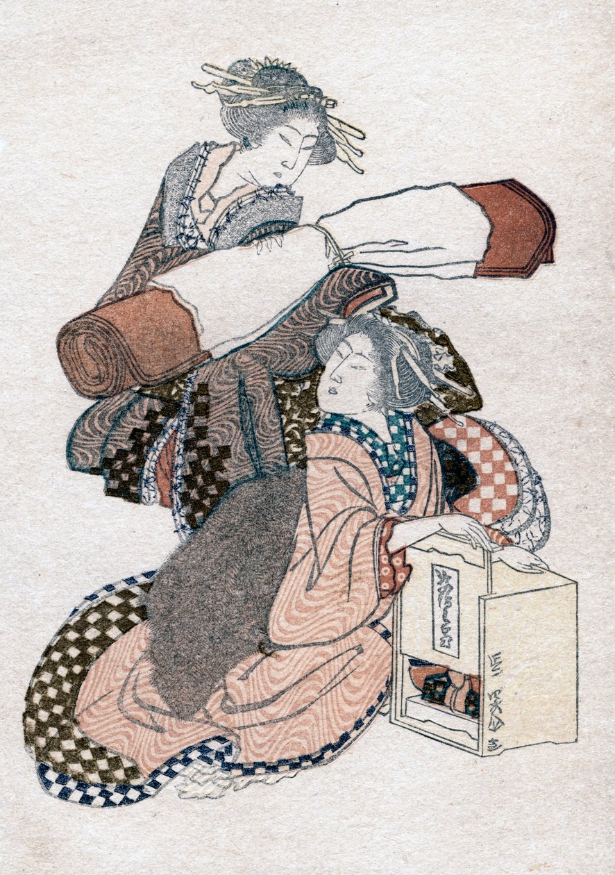 Duas mulheres japonesas, c1780-1849. de Katsushika Hokusai