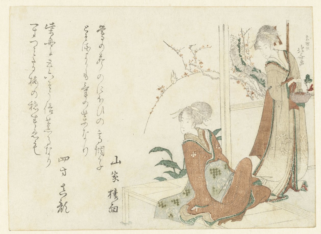Duas mulheres na varanda de Katsushika Hokusai