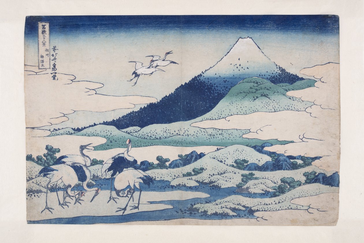 Umezawa Manor na província de Sagami (S?sh? umezawa hidari) (impressão em bloco de madeira colorida) de Katsushika Hokusai