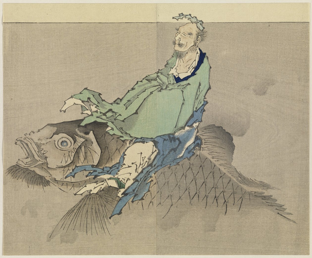 Sem título, 1890 (impressão em xilogravura, tinta e cor no papel) de Katsushika Hokusai