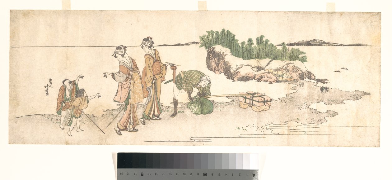 Mulheres numa paisagem de Katsushika Hokusai