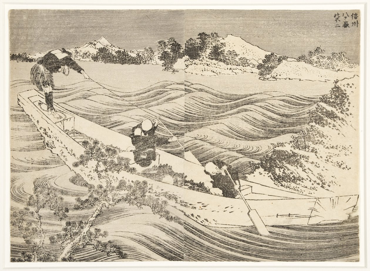 Yatsugatake na província de Shinano, 1834-35 (woodblock) de Katsushika Hokusai