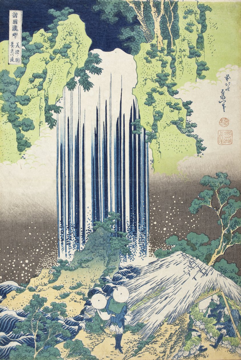 Cascatas de Yōrō, na província de Mino de Katsushika Hokusai