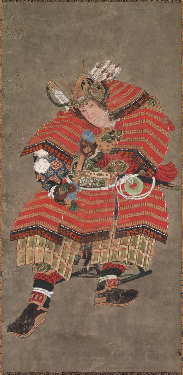 Yoshitsune como um guerreiro, século XIX. de Katsushika Hokusai