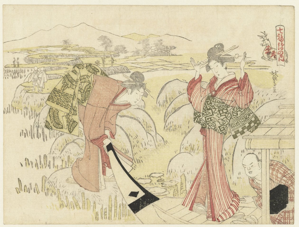 Mulheres por um barco de Katsushika Hôtei Hokuga