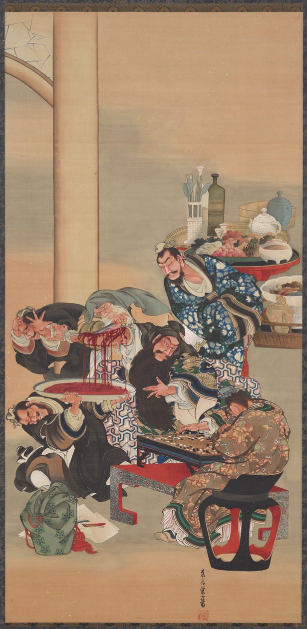 Operando no braço de Guanyu de Katsushika Ōi