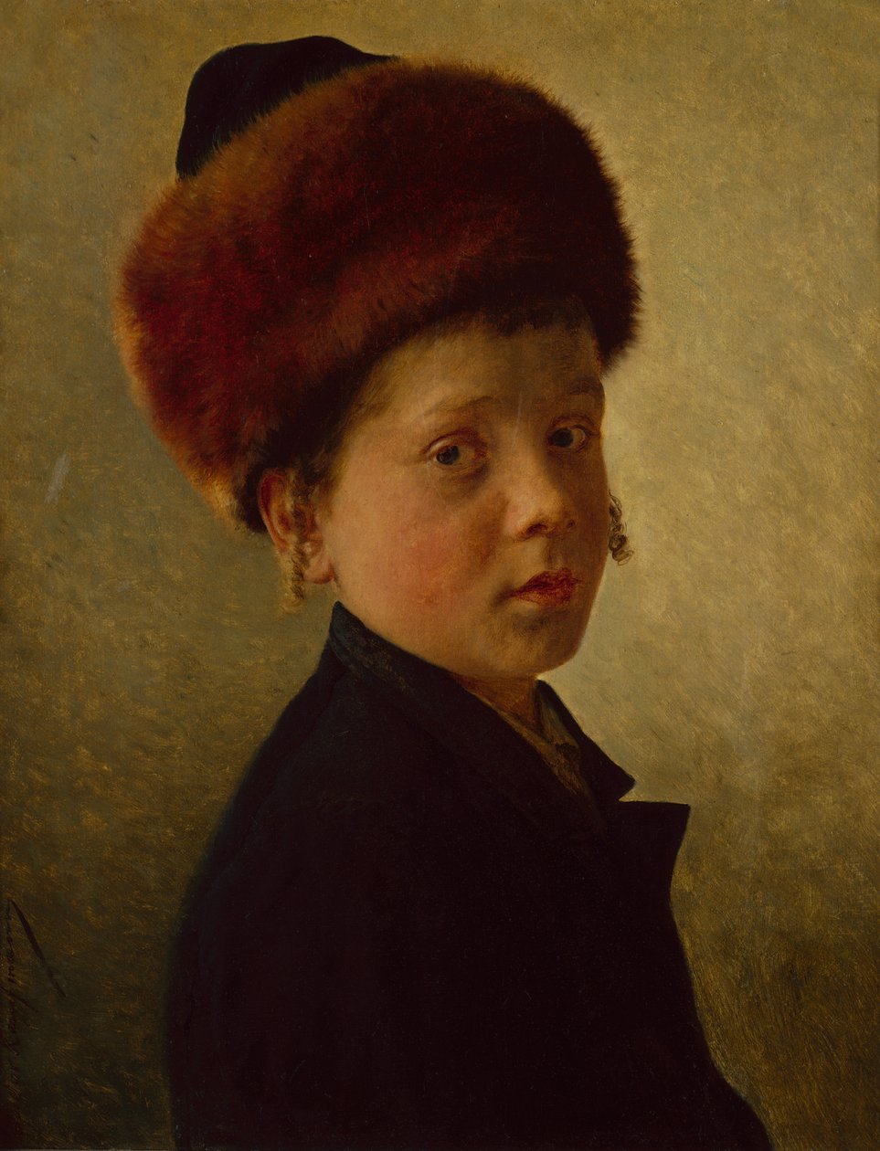 Retrato de um menino (óleo sobre tela) de Kaufmann Isidor