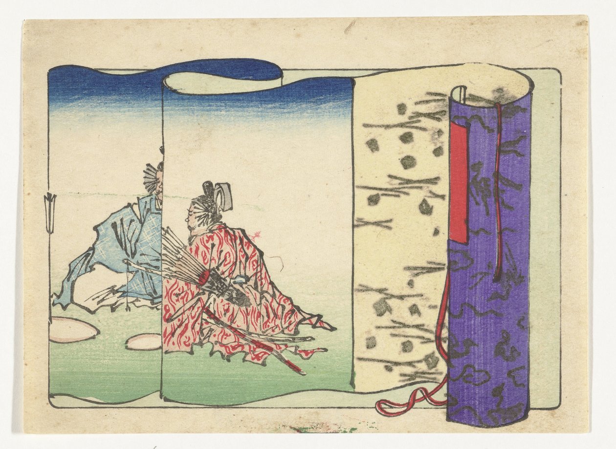 Arqueiro A Cauda Grande (título da série) de Kawanabe Kyosai