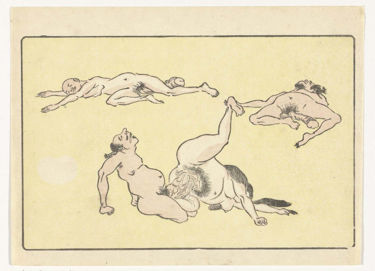 Copular o homem e a mulher
A grande cauda (título da série) de Kawanabe Kyosai
