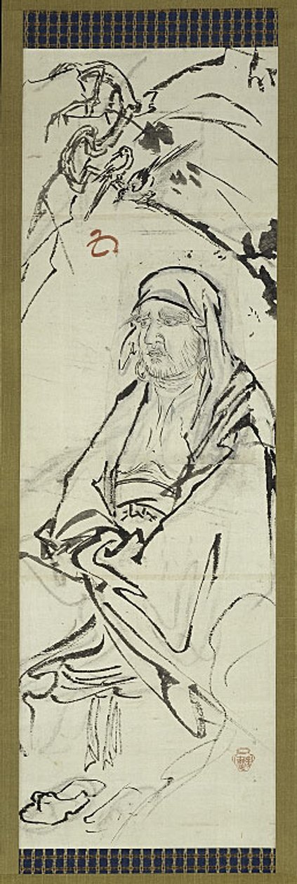 Daruma (Bodhidharma), um de seis esboços de Kawanabe Kyosai
