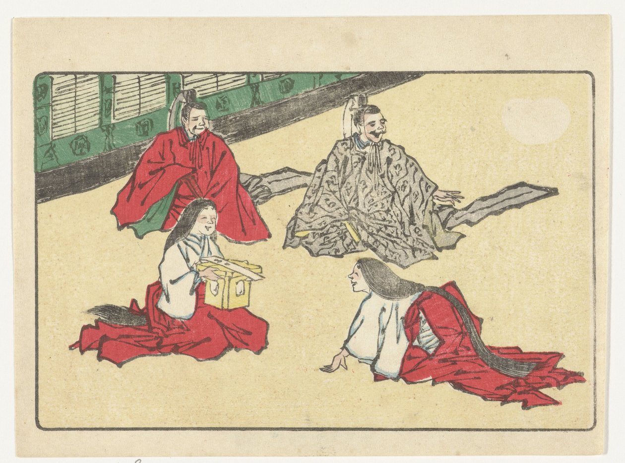 cortesãos A Cauda Grande (título da série) de Kawanabe Kyosai