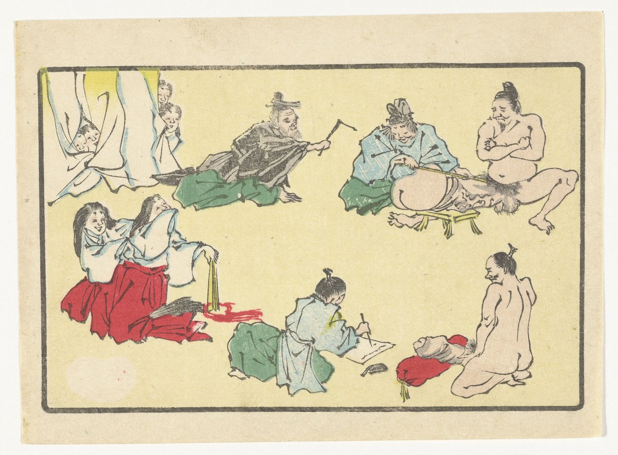 Medidas do pénis
A grande cauda (título da série) de Kawanabe Kyosai