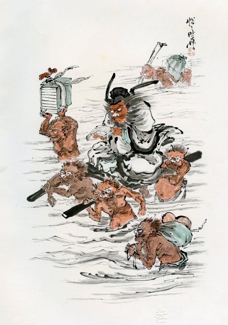 Shoki e Demônios Atendentes, 1898. de Kawanabe Kyosai