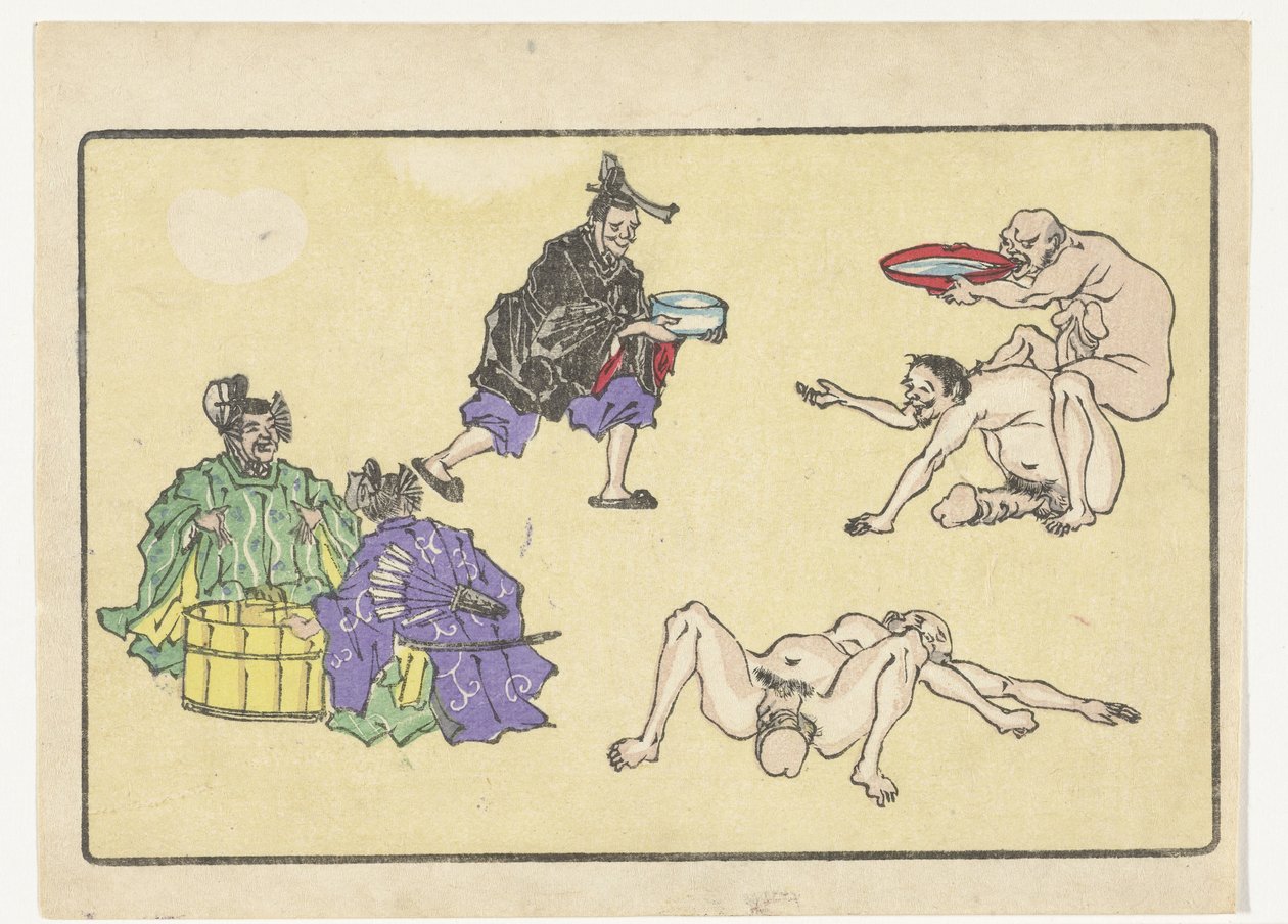 transportador de água A Cauda Grande (título da série) de Kawanabe Kyosai