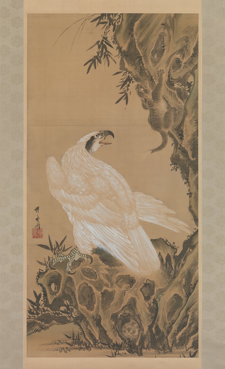 White Eagle Eyeing a Mountain Lion, 1885. de Kawanabe Kyosai