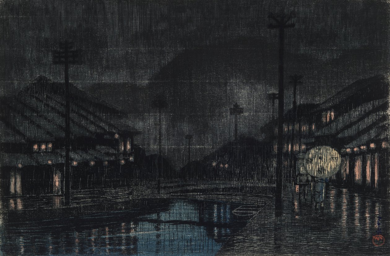Artista G Line Membro Tajima Kinosaki de Kawase Hasui