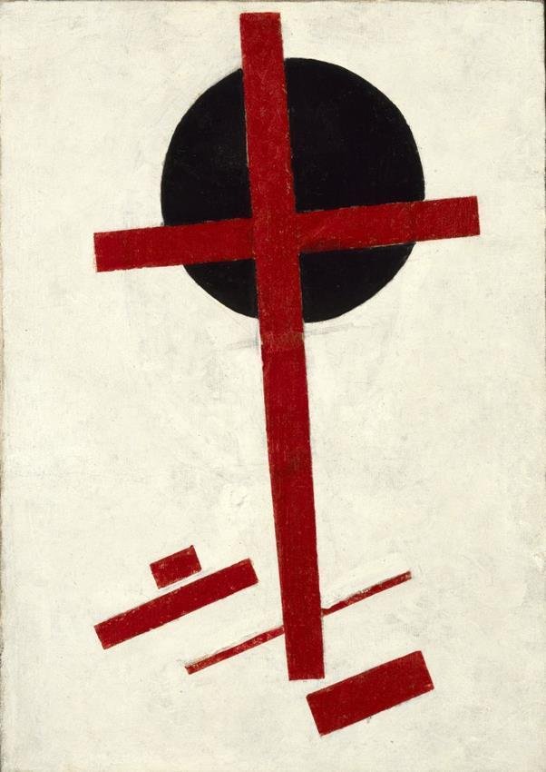 Cruz Vermelha em um círculo preto de Kazimir Severinovich Malevich