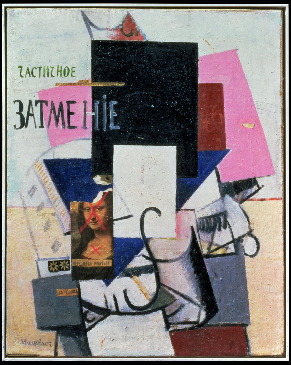 Composição com a Mona Lisa, c.1914 (colagem) de Kazimir Severinovich Malevich