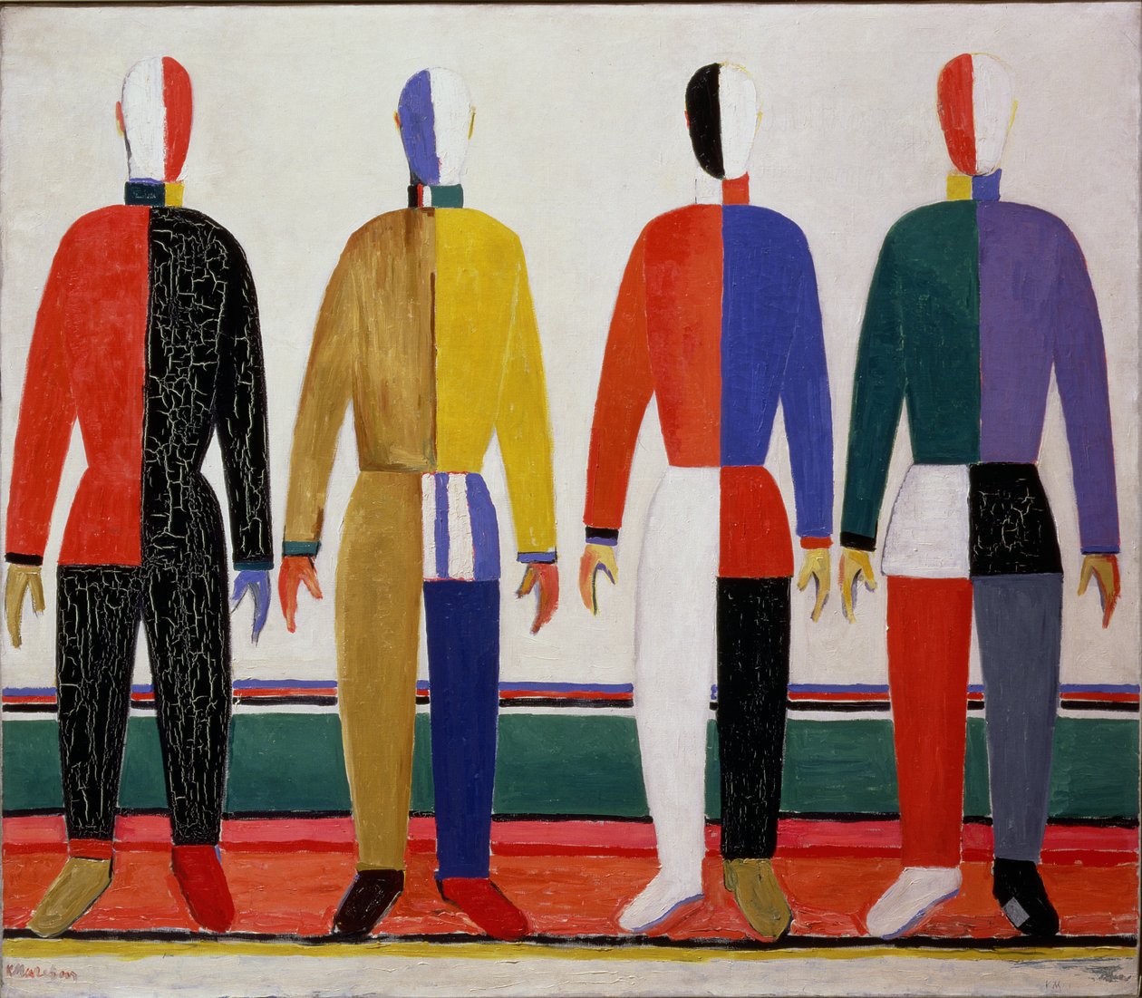 Desportistas, ou suprematismo em contornos dos desportistas, 1928-32 de Kazimir Severinovich Malevich