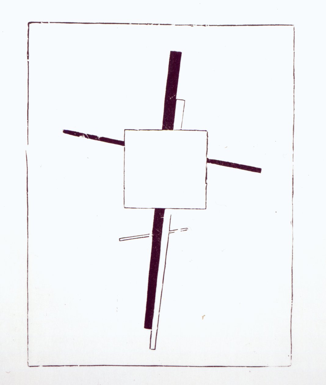 Suprematist Cross, 1920 (gravura em madeira do woodblock original) de Kazimir Severinovich Malevich