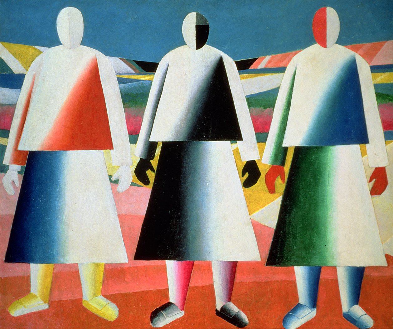 Raparigas em um campo, 1928-32 de Kazimir Severinovich Malevich