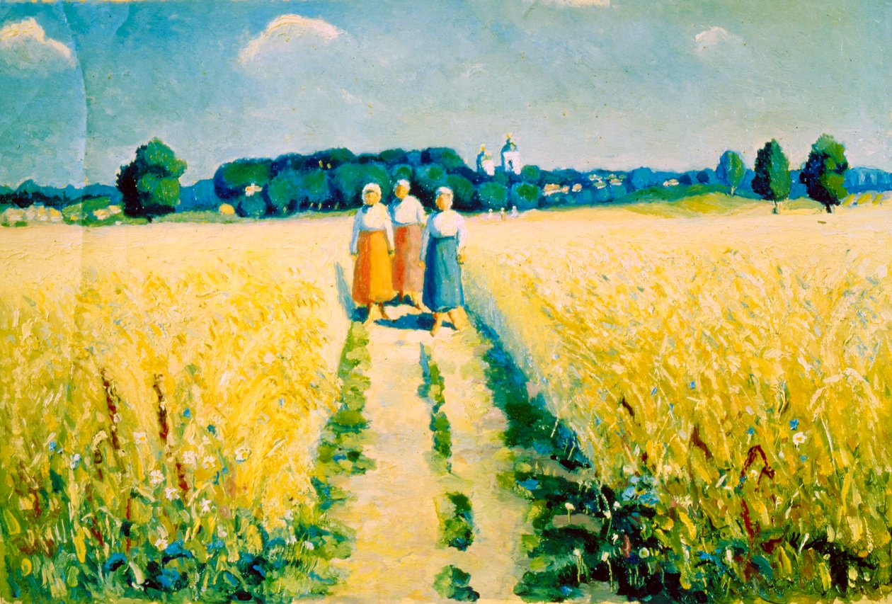 Três mulheres na estrada, depois de 1927 de Kazimir Severinovich Malevich