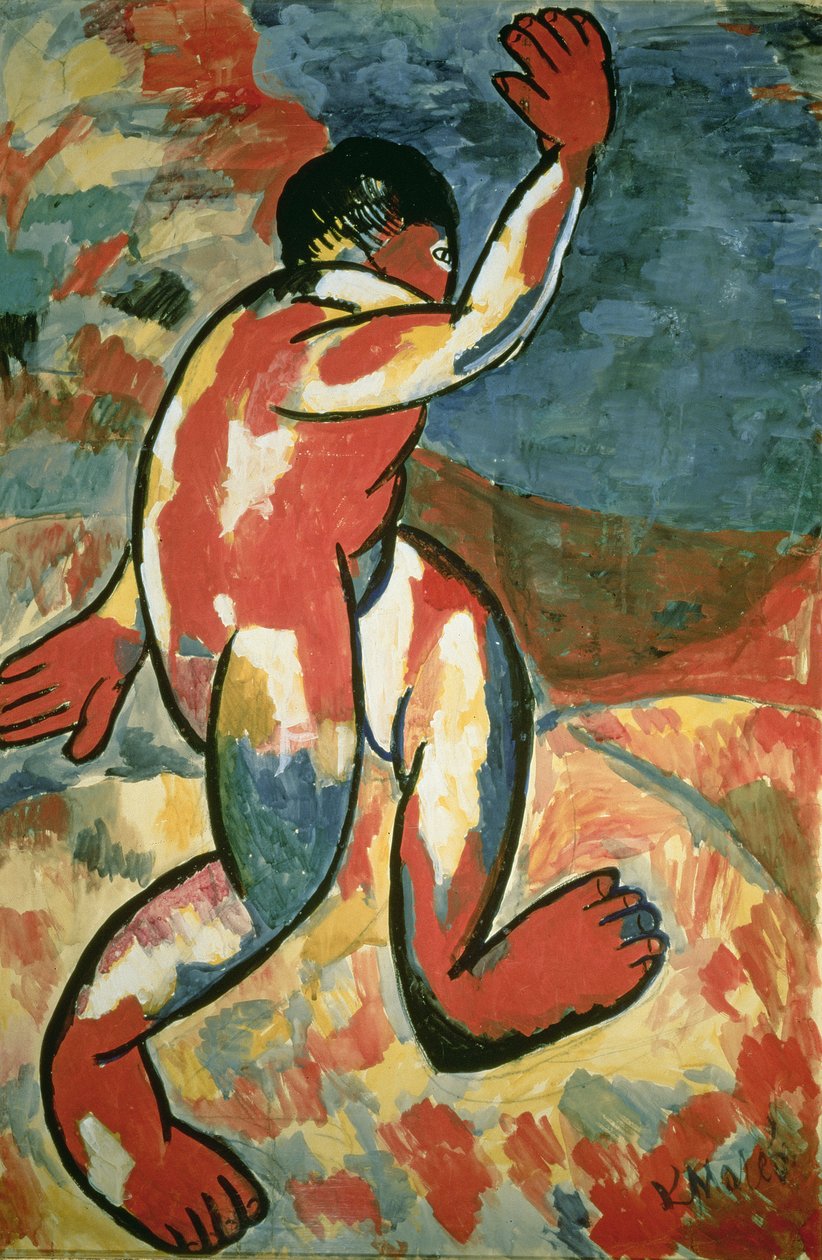 A Bather, 1911 (guache sobre papel) de Kazimir Severinovich Malevich