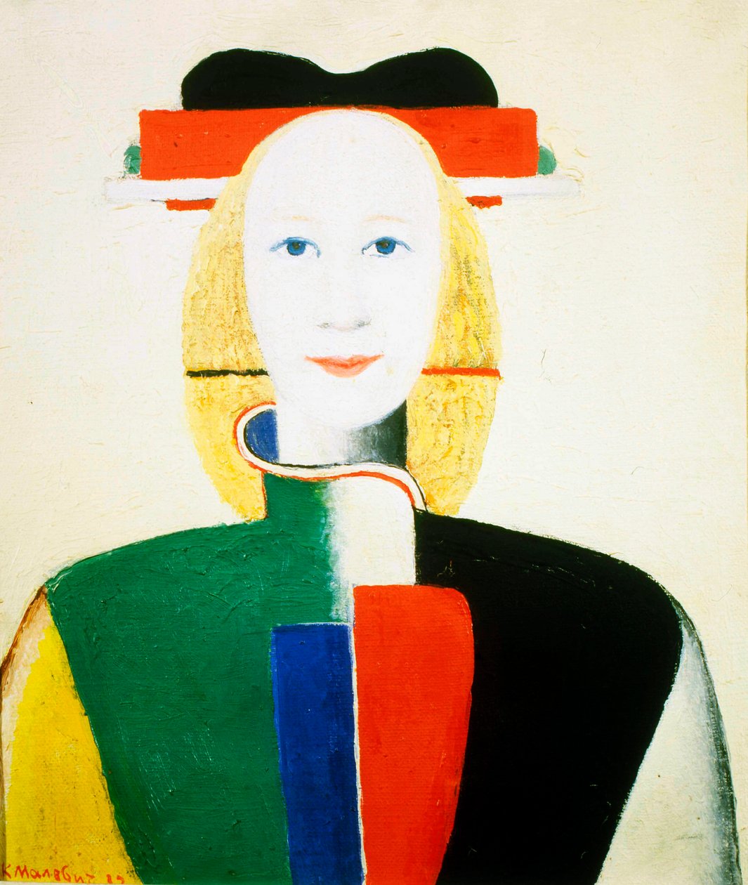 Uma menina com um pente, 1932-1933 de Kazimir Severinovich Malevich