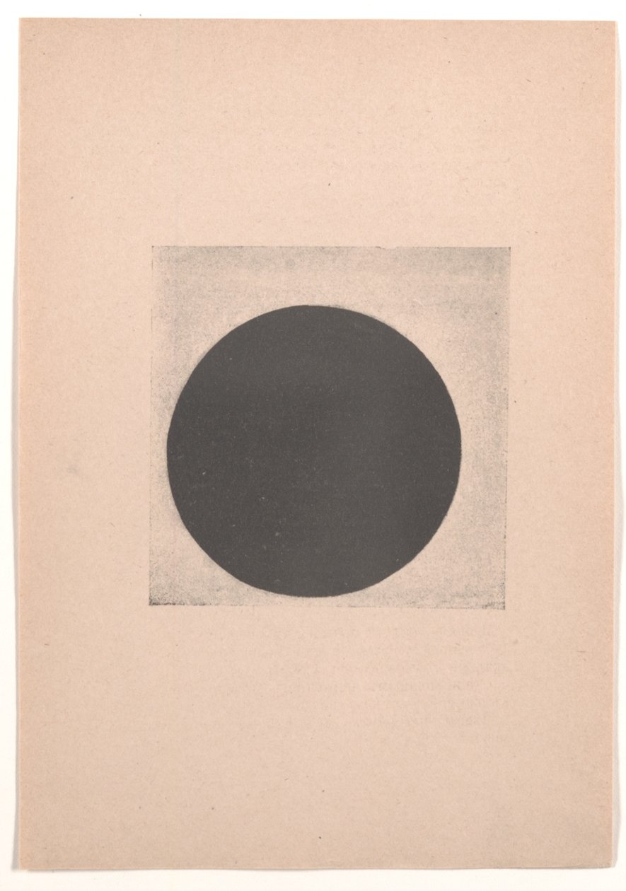 Círculo Negro para "Do Cubismo e Futurismo ao Suprematismo": Um Novo Realismo na Pintura". de Kazimir Severinovich Malevich