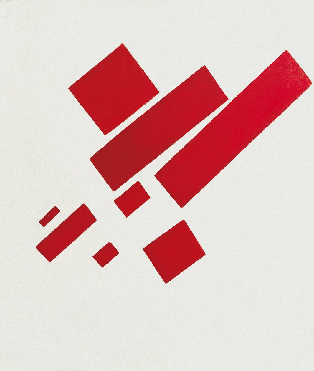 Oito rectângulos vermelhos. Pintura de Kazimir Severinovich Malevich (Malevich, Malevic) (1878-1935) de Kazimir Severinovich Malevich