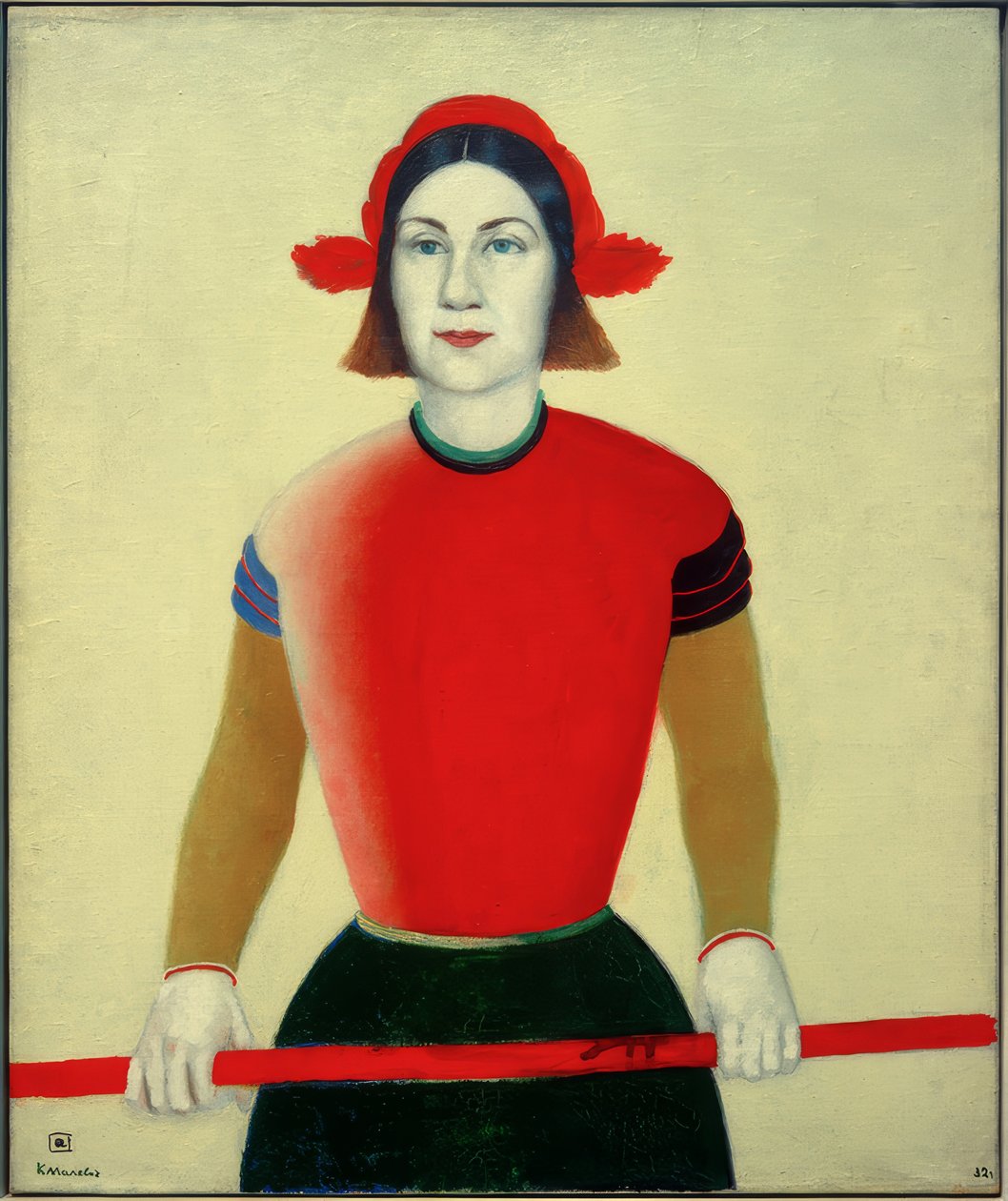 Menina com barra vermelha de Kazimir Severinovich Malevich
