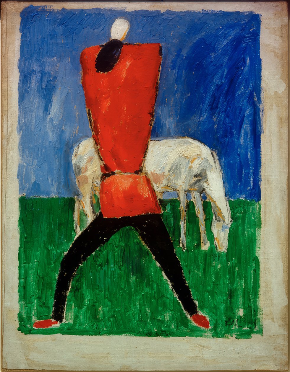 Homem e cavalo de Kazimir Severinovich Malevich