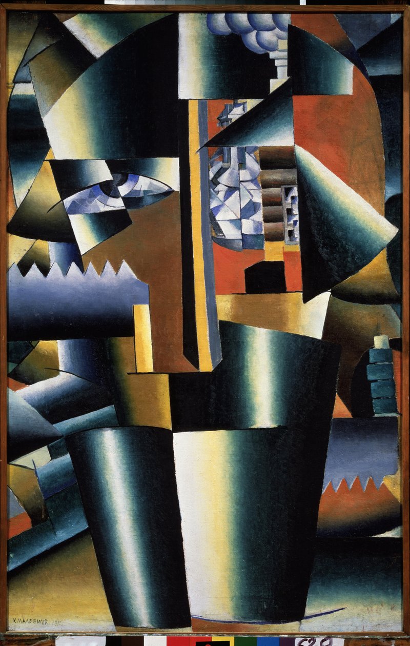 Retrato de Ivan Klyun (Kliun) (Ivan Klioune) (1873-1943) (Retrato de Ivan Klyun) - Peinture de Kasimir Severinovich Malevitch (Malevich, Malevic) (1878-1935), huile sur toile de Kazimir Severinovich Malevich