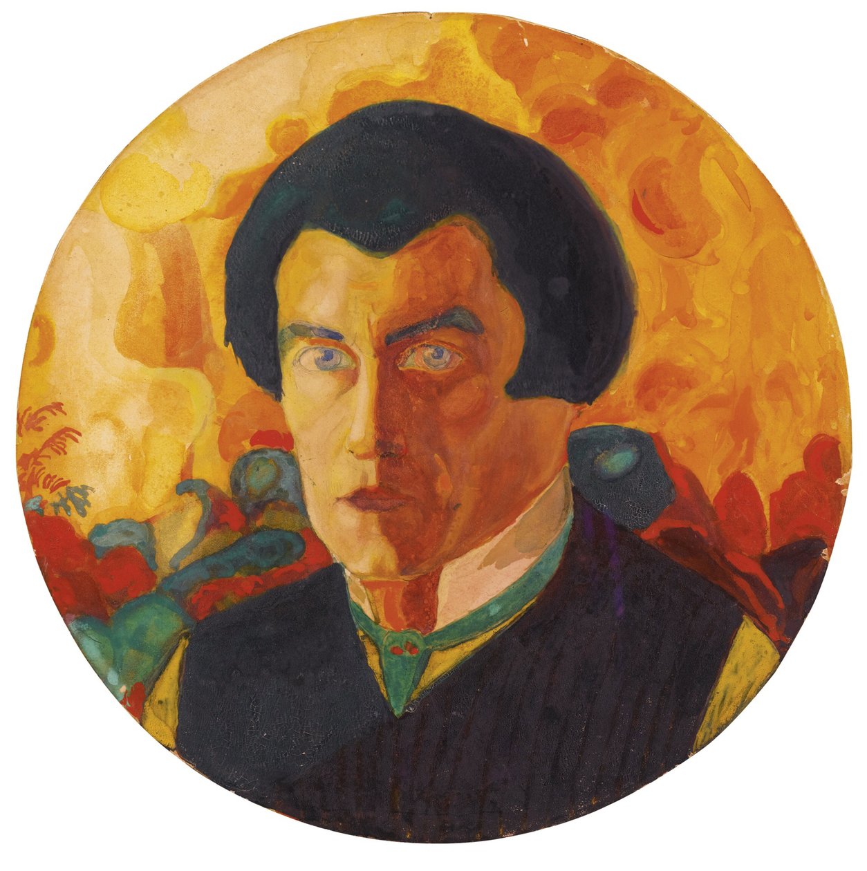Auto-retrato 1908-1910 - pintura de Kasimir Severinovich Malevich (Malevich, Malevic) (1878-1935), de Kazimir Severinovich Malevich
