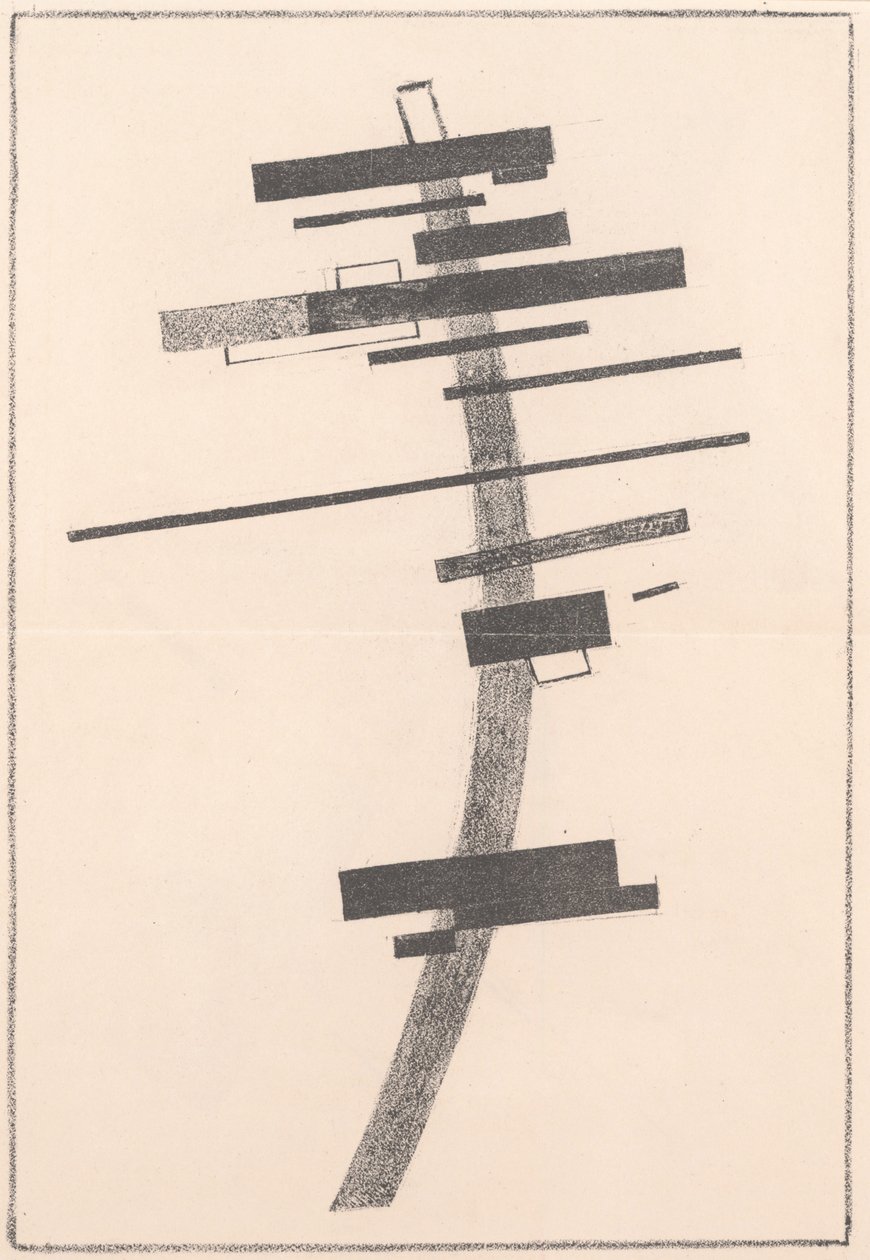 Sensação do movimento e do obstáculo de "Suprematismo: 34 desenhos" de Kazimir Severinovich Malevich